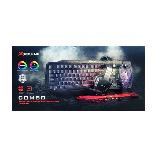 COMBO DE MOUSE, TECLADO, AUDÍFONOS Y MOUSEPAD - XTRIKE ME - Casa Carens